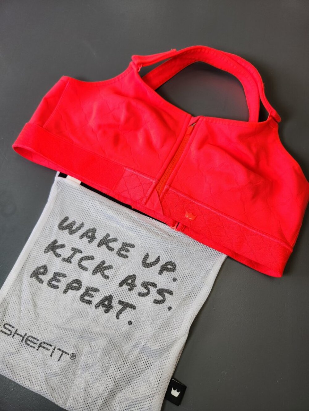SHEFIT Flex Sports Bra Coral 3Luxe Activewear Medium Impact Wire Free Adjustable